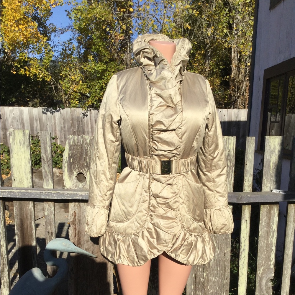 Laundry by Design Shelli Segal Down Ruffle Coat